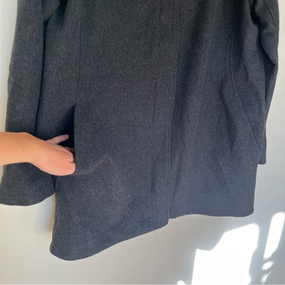 Pendleton Wool Pea Coat Charcoal Gray Zip Long Winter Jacket Fall - Picture 13 of 14